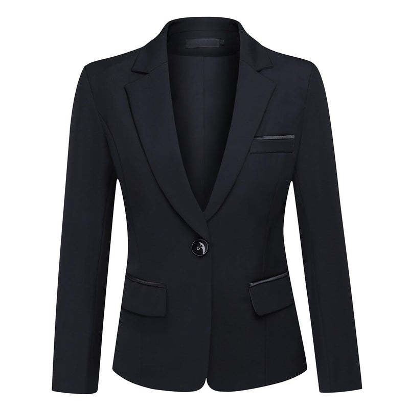 YUNCLOS Womens Suits 2 Piece Set Business Casual Long Sleeve Blazer and Pants Suit for Work Office Black - Image 3